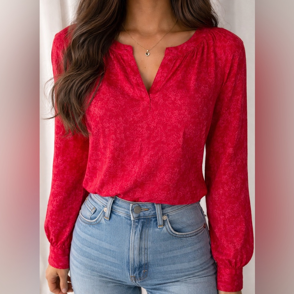 Style & Co. Vibrant Red Blouse